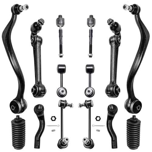 Image of Detroit Axle - 14pc Suspension Kit for 2007-2010 Ford Fusion 2007-2009 Lincoln MKZ Mercury Milan, 4 Front Lower Control Arms w /Ball Joint 4 Tie Rods 2 Boots 4 Front Rear Sway Bars 2008 Replacement