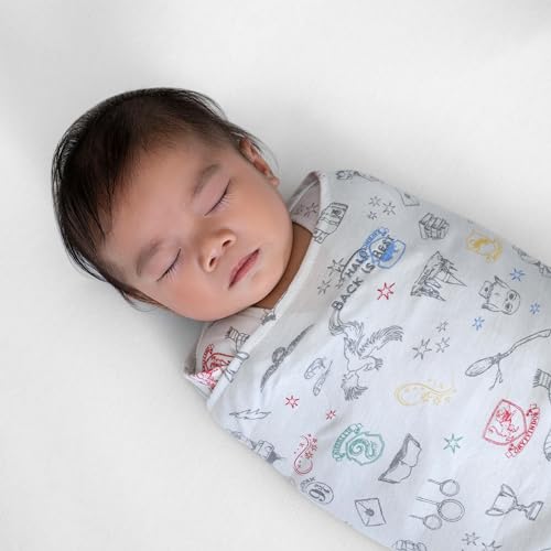 Image of HALO Harry Potter 100% Cotton Sleepsack Swaddle, 3-Way Adjustable Wearable Blanket, TOG 1.5, Harry Potter Enchanted, Small, 3-6 Months