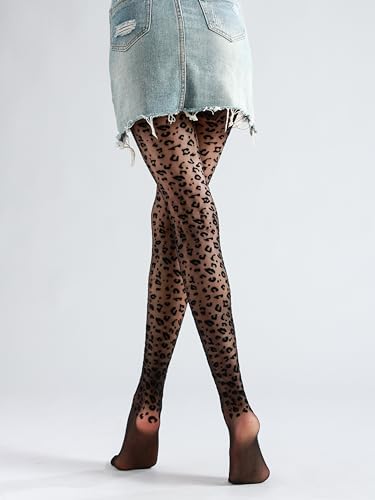 Image of Sahabowi Women Sheer Tights, High Waist Pantyhose, Vintage Control Top Stockings(Patterns Colourful), Pantyhose5