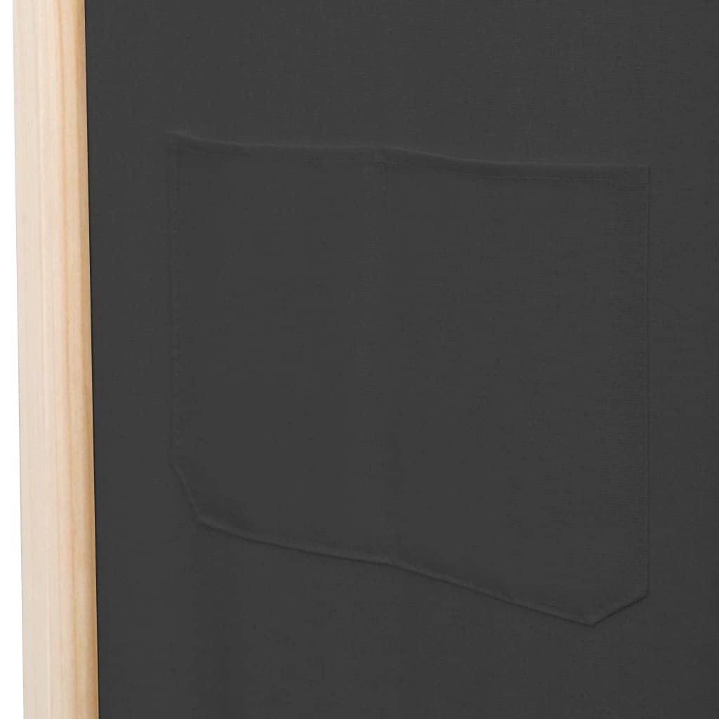vidaXL Parawan 5-panelowy, szary, 200 x 170 x 4 cm, tkanina