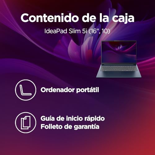 Miniatura 12 de Lenovo Ideapad Slim 5 Gen 10 Ordenador Portátil 16 Wuxga Intel Core Ultra 9 185h, 32 Gb Ram, 1 Tb Ssd, Wi-Fi 6, Usb-C, Windows 11 Home Teclado Qwerty Español - Azul Cósmico