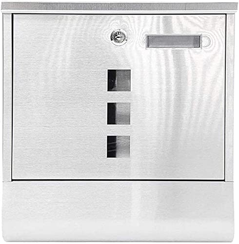 MailboxWall Mounted Post Box Parcel Drop Box Delivery Box Locking Mailboxes Stainless Steel Newspaper Delivery Holder Vertical Post Box