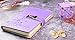 JunShop Lock Diary Combination Locking Journal Locked Notebook Writing Notebook A5 Planner Agenda Personal Notepad Purple