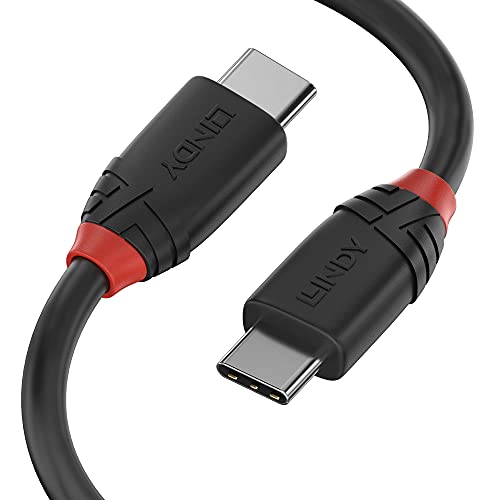 Lindy 1.5m USB 3.2 Type C to C Cable, 20Gbps, Black Line