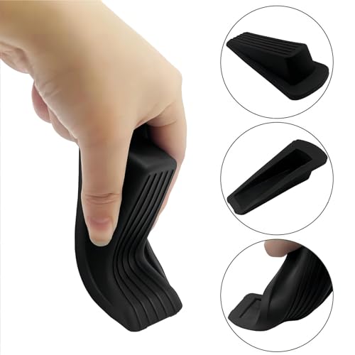 4 Pack Door Stoppers for Bottom of Door, Premium Rubber Door Stops for Floor, Sturdy and Folding Heavy Duty Doorstop, Rubber Door Stopper Wedge for Tile, Wooden Floor, Carpet by DuyaJoinX - Image 3
