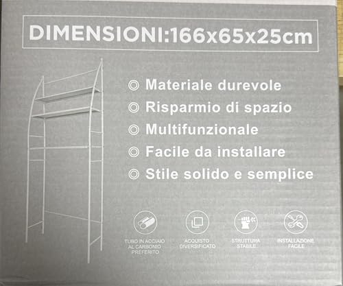 Genérico Estantería sobre Inodoro - Dimensiones 166x65x25cm. - Color Blanco - imagen 5