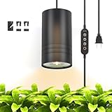 40W Plant Lights for Indoor Growing, Hanging Plant Lamp for Indoor Plants, Large Tall Plant, Garden, Flowers, Greenhouse, with Timer and 15ft Braided Power Cord, 3000K Full Spectrum, Aluminum Black
