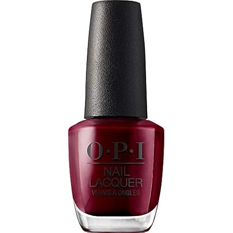 OPI Nail Lacquer Malaga Wine | Opaque Dark Red Crème Chip Resistant Nail Polish Cover