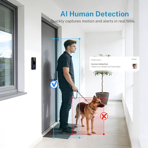 image for Cookedixo 1080P Wireless Video Doorbell Camera, Battery Powered Door C