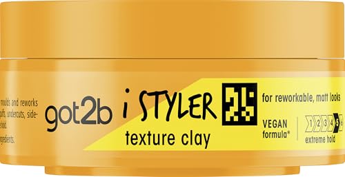Got2B iStyler Long Lasting Hold No White Residue Silicone Free Texture Matt Finish Hair Clay 75 ml (Pack of 1)
