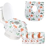 COMFYIZM 使い捨て 便座 シート 衛生的 トイレ カバー 固定 シール 付き 大きめ 個包装 携帯用 20枚 セット 恐竜２
