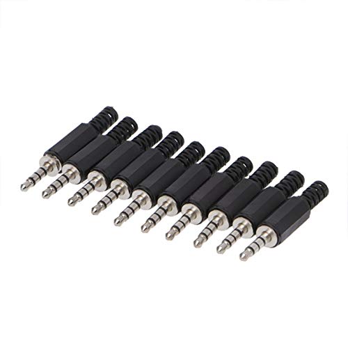 Buyme 10 Pcs 3.5Mm 1/8" Jack 4 Pole Stereo Audio Male Plug Cable