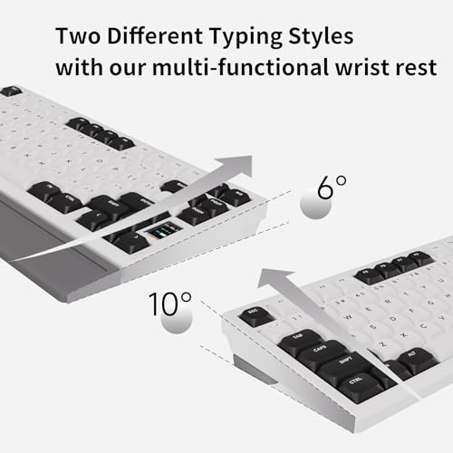 Image of Chilkey ND75 LP Low Profile Aluminum Mechanical Keyboard, 75 Percent Wireless Gaming Keyboard w /Screen, Tri-Mode, Quick Disassembly, RGB Backlit Key Board for Laptop Office PC (White)