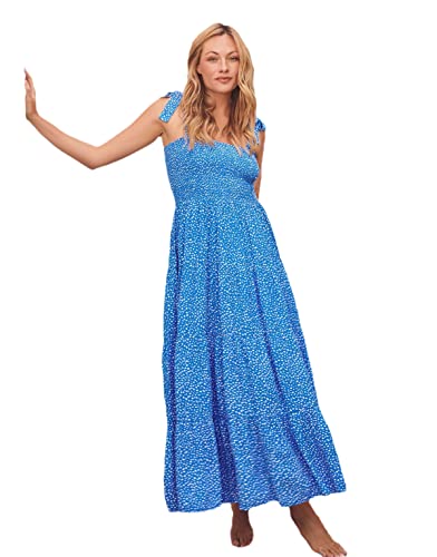 Robe florale pour femme style vintage décontracté bleu taille L