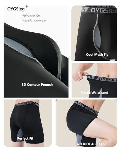 OYGSieg Men's Boxer Briefs,Fly with Built-in Total Support Pouch Moisture-Wicking Odor Control Cool Underwear for Men 5-Pack3