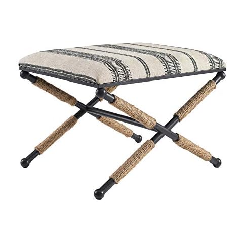 Linon Farrow Upholstered Campaign Ottoman Cover