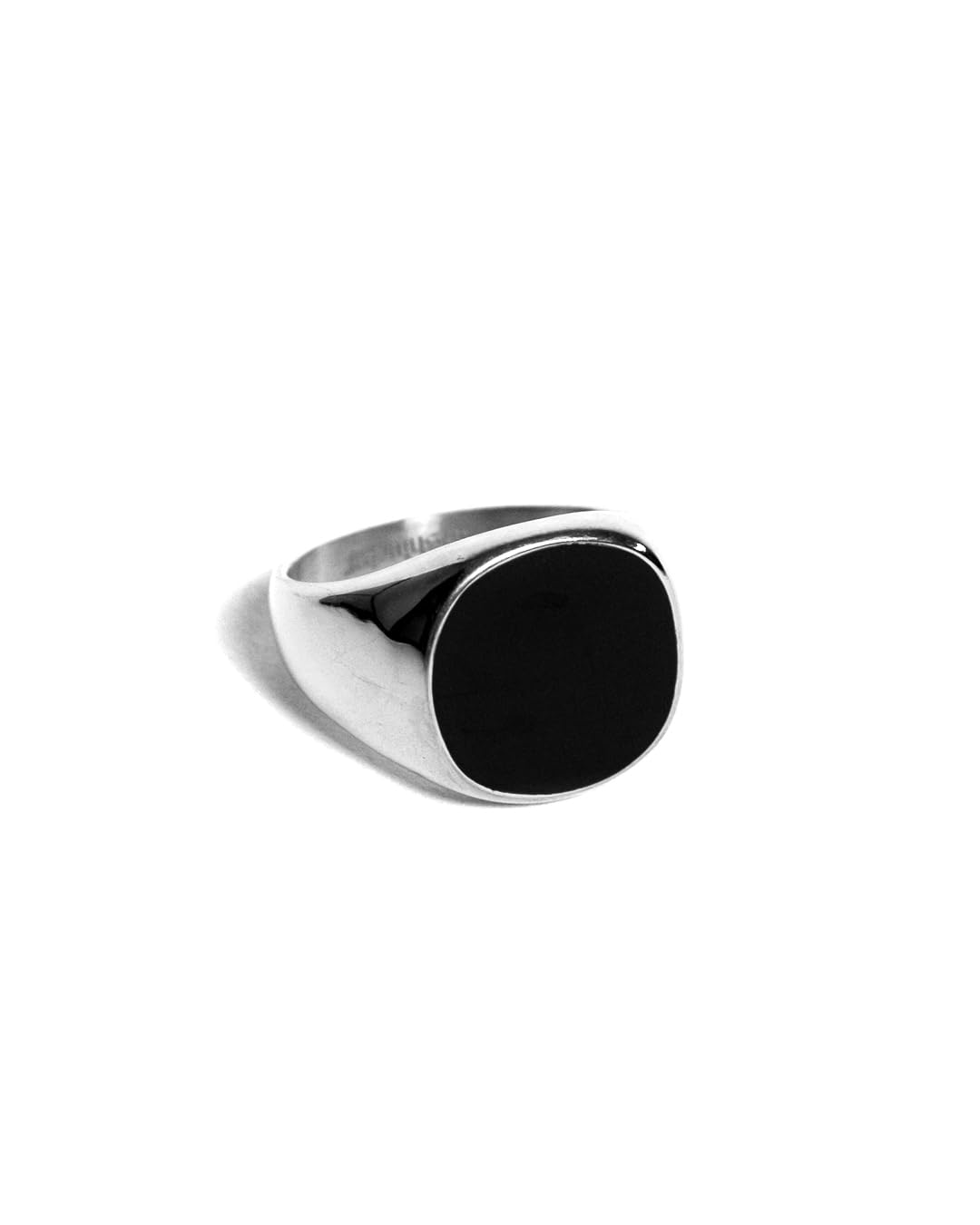 Schwarzer Siegelring für Herren und Damen - Streetwear Onyx Like Ring aus Edelstahl und 18K Gold - Wasserfester Signet Ring in Silber und Gold