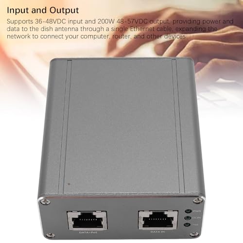 Inyector PoE Gigabit 3 en 1 de 200 W, entrada 36-48 VCC, salida 200 W y 48-57 VCC, plug and play para unidad Gen 3 miniatura 4
