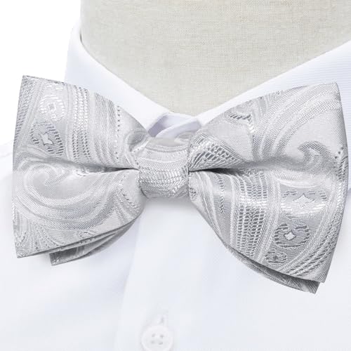 Set de corbata de moño formal FMURY con pañuelo y gemelos miniatura 4