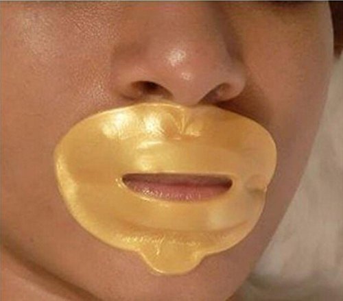 5 Masks 24K Gold Collagen Lip Treatment Mask Patches. Plumper Fuller Softer Lips. Anti Aging Reduce Fine Line Wrinkles Creases Hydrating Moisturizing Uplifting Tone Firmer Smooth Lips Regeneration. #TOP1
