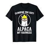 Muestra tus grandes habilidades de agarre y equilibrio con tus zapatos de escalada, pantalones y arnés y este "Climbing You Say? Alpaca My Harness". ¿Tu novio, novia, hijo, hija, hermano o hermana es un entusiasta de las llamas? Este estilo es ideal para él o ella