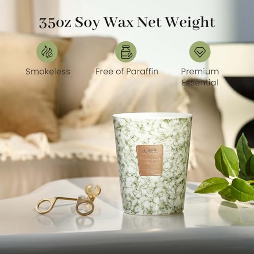 Image of M&SENSE Extra Large Candle 35oz 150H SandalwoodJasmin Scented Candle,3 Wick Highly Scented Jar Candle, XL Candles Gift for Stress Relief, Meditation, Yoga