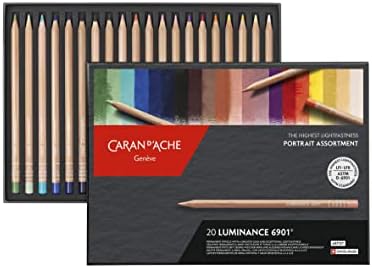 Caran D Ache Luminance Portrait Colouring Pencils Assortment 20 Colours Multi Colour 26 X 19 X 2 Cm Pencils Amazon Com Au