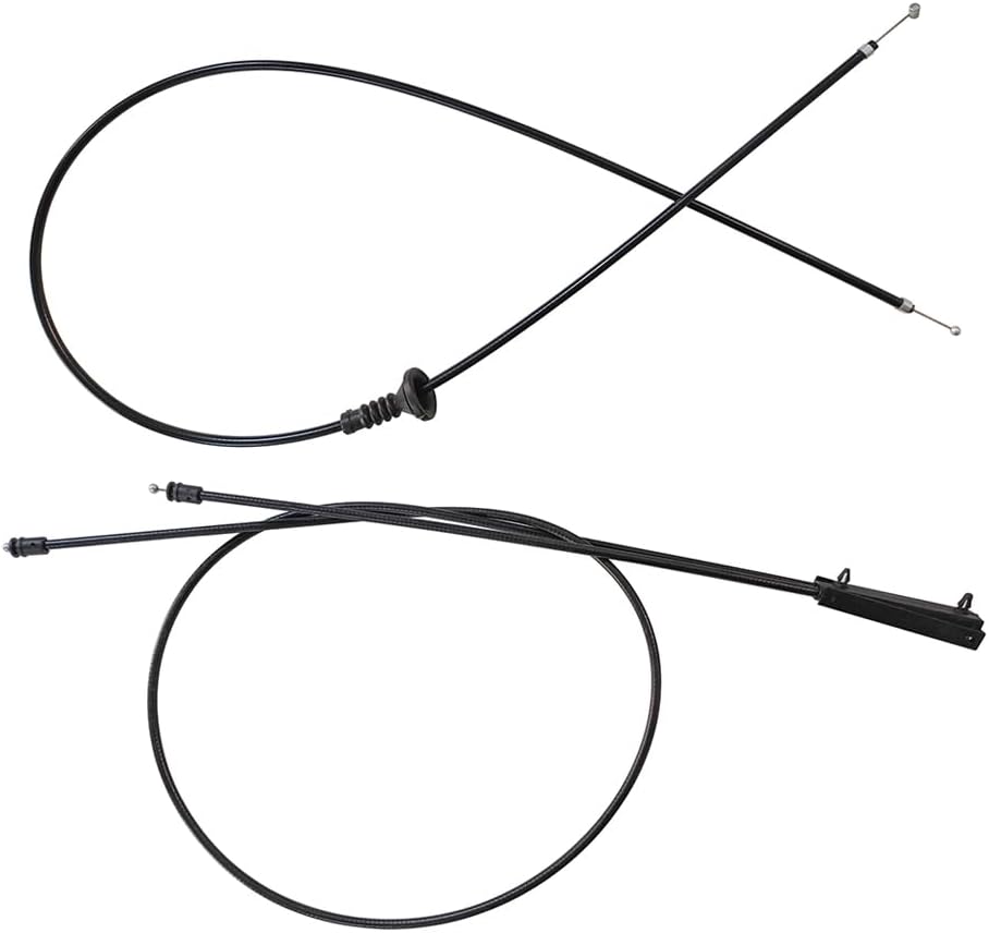 Bomunik Front + Rear Hood Latch Lock Release Cable 51237184432+51237201904 for BMW 120i 320i 325i M3 330i X1