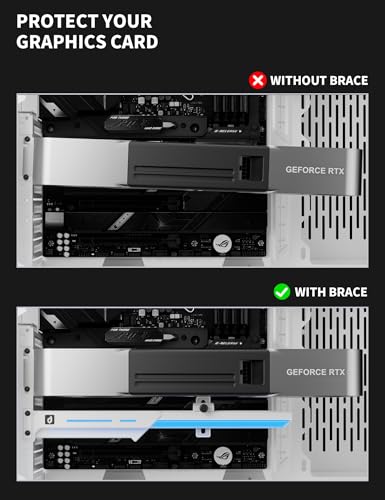 Soporte ajustable de GPU upHere GL7TC universal antihundimiento con conexión LED ARGB 5V 4