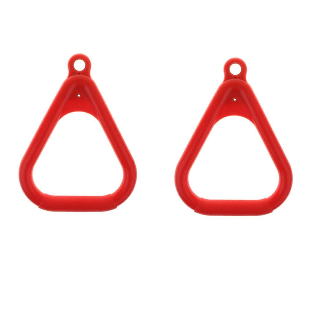 ATORSE Kids Trapeze Swing Rings Safe Grip Handle Swing Equipment Red-image-30