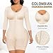 SHAPERX Women's Fajas Colombianas Shapewear Postpartum Tummy Control Arm Slimming Full Body Shaper with Zipper Crotch, SZ7503-Beige-S