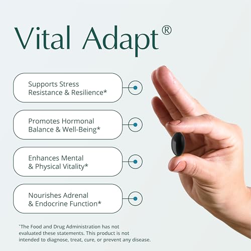 Image of Natura Health Products Vital Adapt Supplement - Daily Nourishing Adaptogenic Tonic for Endocrine Function Support - Featuring Rhodiola, Ashwagandha, Cordyceps, Reishi (60 Capsules)