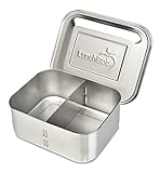 LunchBots Deep Duo Stainless Steel Food Container - Features a Removable Divider to Create 1 or 2 Sections - Great for Tall Sandwiches or Big Salads - Eco-Friendly, Dishwasher Safe and BPA-Free