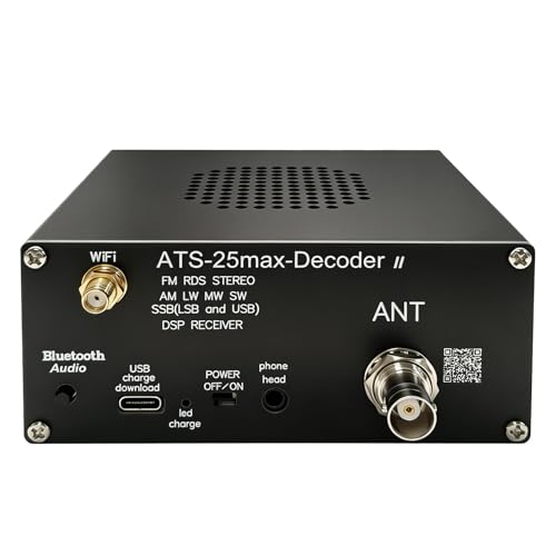 Receptor radio SI4732 ATS-25MAX Decoder II con pantalla táctil 2.4" y batería 4000mAh miniatura 5