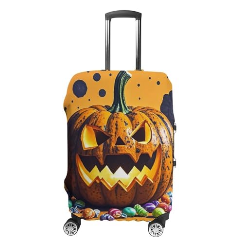 Halloween Pumpkin Monster Luggage Cover, Elastic Luggage Protector Fits 19-32in Suitcases, Washable & Anti-Scratch Suitcase Cover for Men Women L - Main Image
