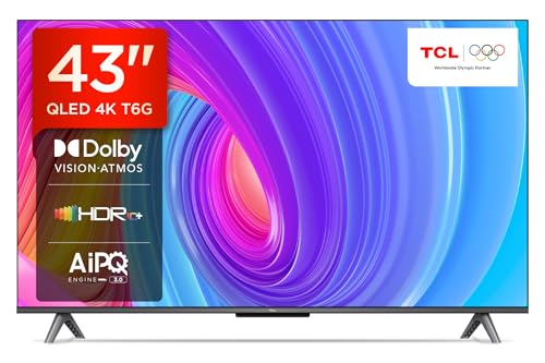 Image of TCL 108 cm (43 inches) 4K Ultra HD Smart QLED Google TV 43T6G (Black)