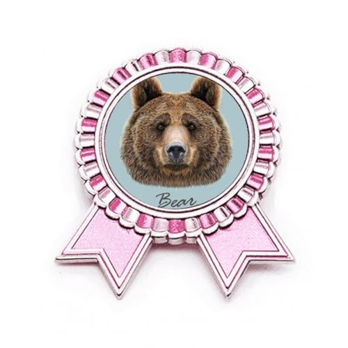 Broche ours géant marron fini métal de taille M, accessoire de créateur