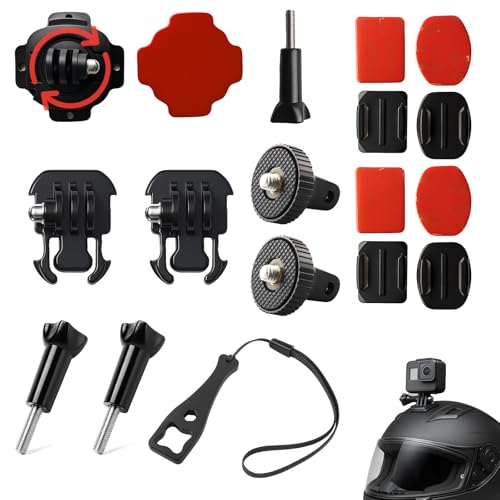 UZYXC 13 en 1 Support Adhésif pour Insta360, Supports de Casque Flexible pour GoPro,Support Gopro Casque Moto,Accessoires Gopro et Insta360,Kit d'Accessoires...