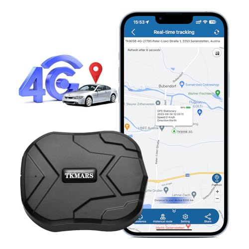 4G TK905 Localizador GPS para Coche,5000mAH Bater&iacute;a 4G Antirrobo GPS Tracker con Im&aacute;n Fuerte Oculto,Alarma de Vibraci&oacute;n,L&iacute;mite de Velocidad y Geo-Cerca Rastreador GPS, No Suscripci&oacute;n,Gratis App