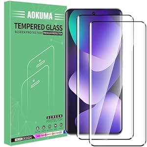 AOKUMA Tempered Glass for Xiaomi Poco M8/Redmi Note 15 5G/4G Screen Protector, Premium 3D Curved Edge Guard Film, Full Coverage Anti-Fingerprints No Bubbles HD-Clear Case Friendly Phone Film