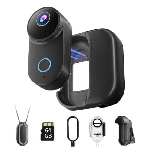 Image of NUISK POV Camera 4K with WiFi, Body Mount Camera with 64GB Card, Charger Case, EIS Stabilization, Magnetic Mount, 150° Wide Angle Mini Action Camera