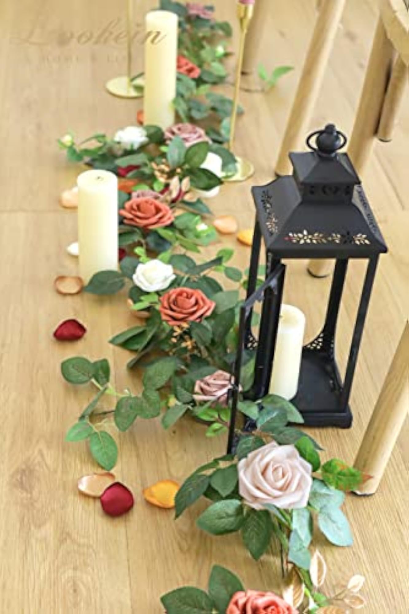 5FT Artificial Rose Flower Garland for Wedding Decorations
