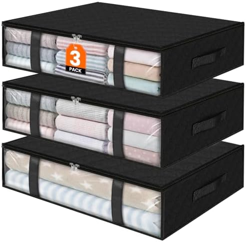 StorageRight Under Bed Storage Bins, 3-Pack 40L Foldable Fabric S...