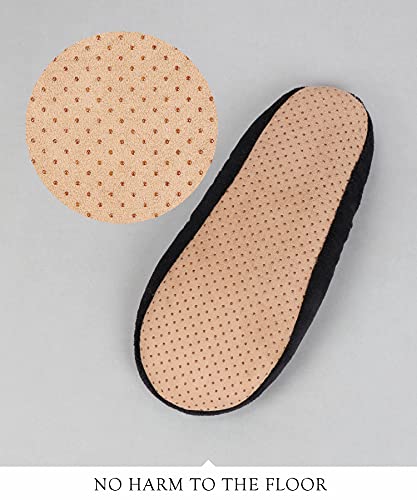 DICUIRD Mens Soft Soles Slipper Socks With Grippers, Cozy&Warm Sherpa Lining Slippers With Non Skid Bottoms, Fuzzy House Slippers4