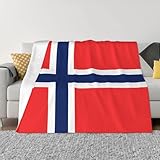 GGsdaf Manta de franela de la bandera noruega de 50 x 40 pulgadas, manta cómoda y cálida