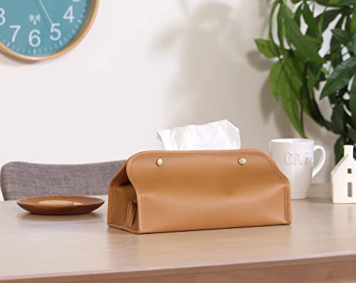 不二貿易 ティッシュケース 幅25.5×奥行12.5×高さ11.2㎝ ベージュ レザー調 37807