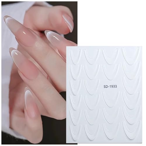Ombre Efekt French Tırnak Sticker Beyaz Nail Art SD-1933