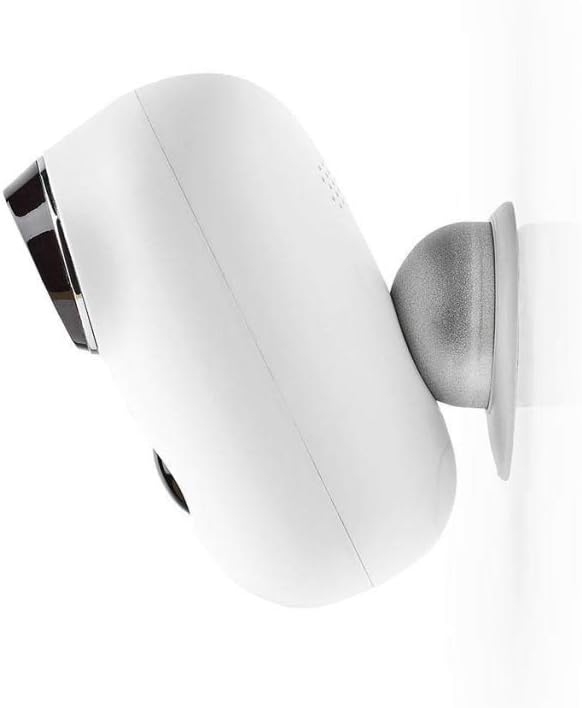 Samping view tina Kaméra IP NEDIS WIFICBO10WT anu dipasang dina témbok