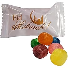 Eid Mubarak Wrapped Fruit Balls Hard Candy 100 Count Eid al-Adha &amp; Eid al-Fitr Event Candy Muslim Religious Candy For Ramadan
