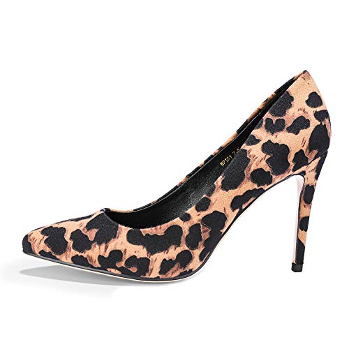 Idifu Women's In4 Classic Pointed Toe High Heels Pumps Wedding Dress Office Shoes (8.5 M Us, Leopard Suede) #TOP6